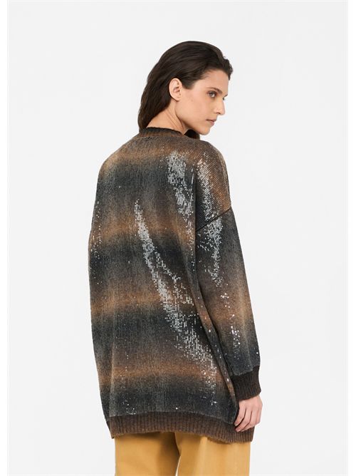Cardigan lungo con paillettes LIU JO | MF5248MA14R/S9472